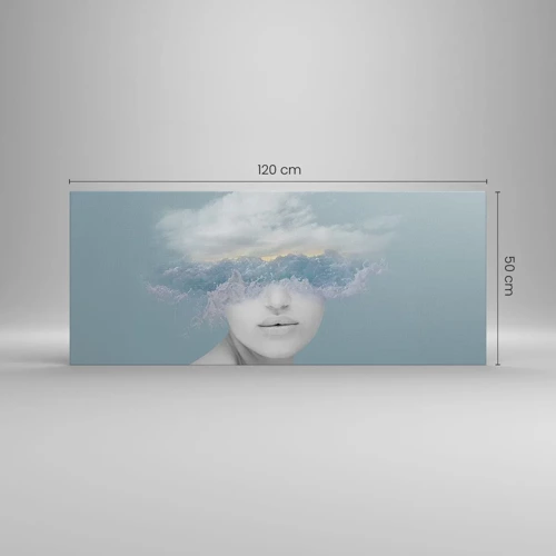 Cuadro sobre lienzo - Impresión de Imagen - Con la cabeza en las nubes - 120x50 cm