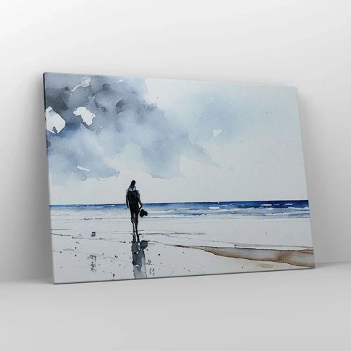 Cuadro sobre lienzo - Impresión de Imagen - Conversación con el mar - 100x70 cm