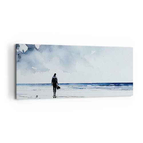 Cuadro sobre lienzo - Impresión de Imagen - Conversación con el mar - 120x50 cm