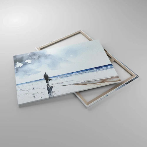 Cuadro sobre lienzo - Impresión de Imagen - Conversación con el mar - 120x80 cm