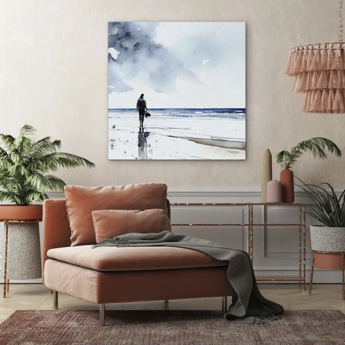 Cuadro sobre lienzo - Impresión de Imagen - Conversación con el mar - 30x30 cm