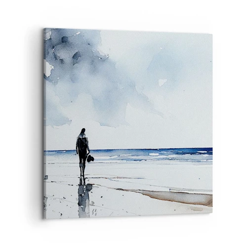 Cuadro sobre lienzo - Impresión de Imagen - Conversación con el mar - 50x50 cm