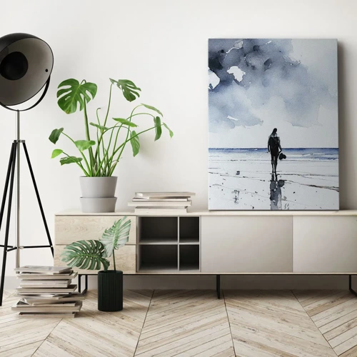 Cuadro sobre lienzo - Impresión de Imagen - Conversación con el mar - 50x70 cm