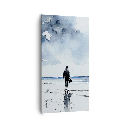 Cuadro sobre lienzo - Impresión de Imagen - Conversación con el mar - 65x120 cm