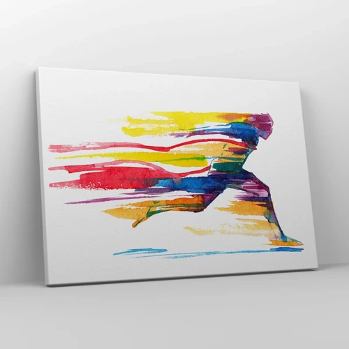 Cuadro sobre lienzo - Impresión de Imagen - Corre a través del arco iris - 70x50 cm