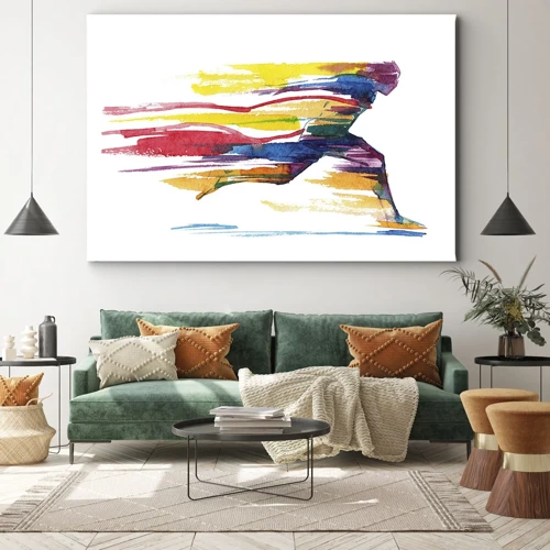 Cuadro sobre lienzo - Impresión de Imagen - Corre a través del arco iris - 70x50 cm