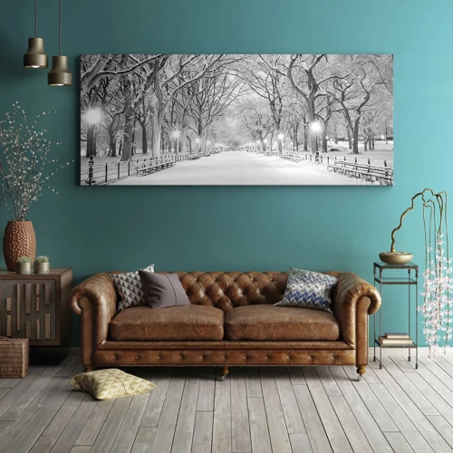 Cuadro sobre lienzo - Impresión de Imagen - Cuatro estaciones - invierno - 120x50 cm
