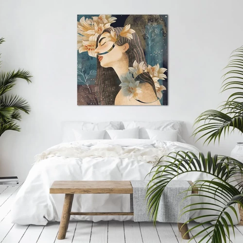 Cuadro sobre lienzo - Impresión de Imagen - Cuento de princesa con lirios - 30x30 cm