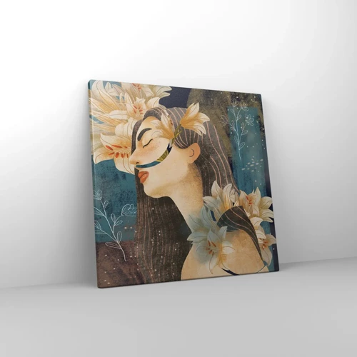 Cuadro sobre lienzo - Impresión de Imagen - Cuento de princesa con lirios - 40x40 cm