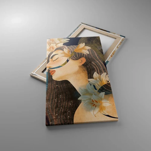 Cuadro sobre lienzo - Impresión de Imagen - Cuento de princesa con lirios - 45x80 cm