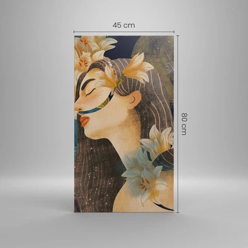 Cuadro sobre lienzo - Impresión de Imagen - Cuento de princesa con lirios - 45x80 cm