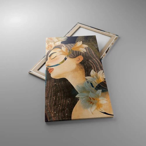Cuadro sobre lienzo - Impresión de Imagen - Cuento de princesa con lirios - 55x100 cm