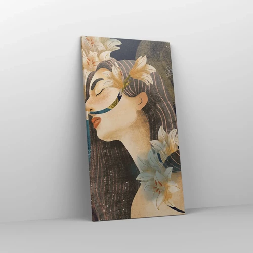 Cuadro sobre lienzo - Impresión de Imagen - Cuento de princesa con lirios - 55x100 cm