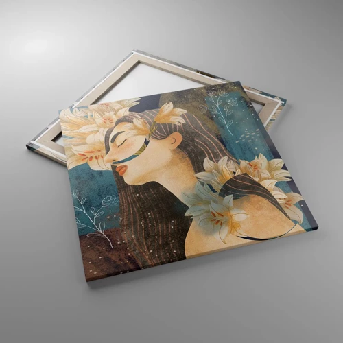 Cuadro sobre lienzo - Impresión de Imagen - Cuento de princesa con lirios - 70x70 cm