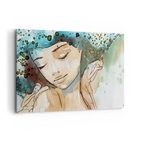Cuadro sobre lienzo - Impresión de Imagen - Dama de azul - 100x70 cm