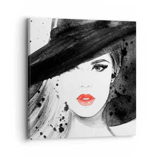 Cuadro sobre lienzo - Impresión de Imagen - Dama de negro - 40x40 cm