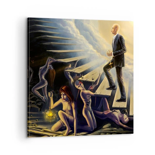 Cuadro sobre lienzo - Impresión de Imagen - Dantesco viaje hacia la luz - 60x60 cm