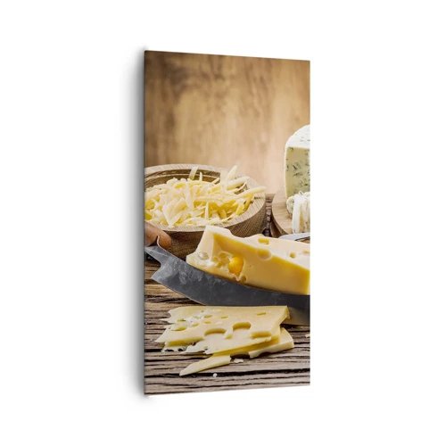 Cuadro sobre lienzo - Impresión de Imagen - Degustación de quesos - 65x120 cm