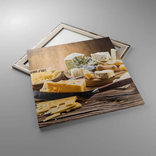Cuadro sobre lienzo - Impresión de Imagen - Degustación de quesos - 70x70 cm
