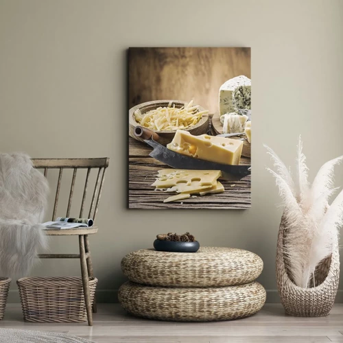 Cuadro sobre lienzo - Impresión de Imagen - Degustación de quesos - 80x120 cm