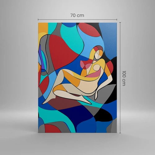 Cuadro sobre lienzo - Impresión de Imagen - Desnudo cubista - 70x100 cm