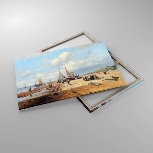 Cuadro sobre lienzo - Impresión de Imagen - Después de una pesca exitosa - 120x80 cm