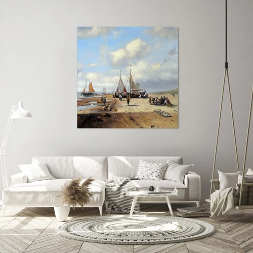Cuadro sobre lienzo - Impresión de Imagen - Después de una pesca exitosa - 30x30 cm