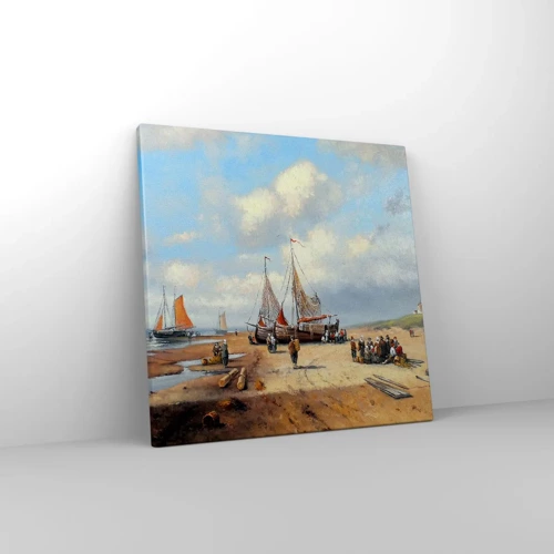 Cuadro sobre lienzo - Impresión de Imagen - Después de una pesca exitosa - 40x40 cm