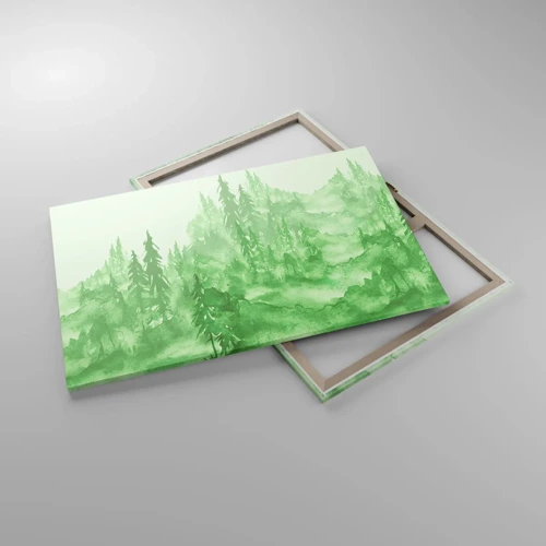 Cuadro sobre lienzo - Impresión de Imagen - Difuminado con niebla verde - 120x80 cm