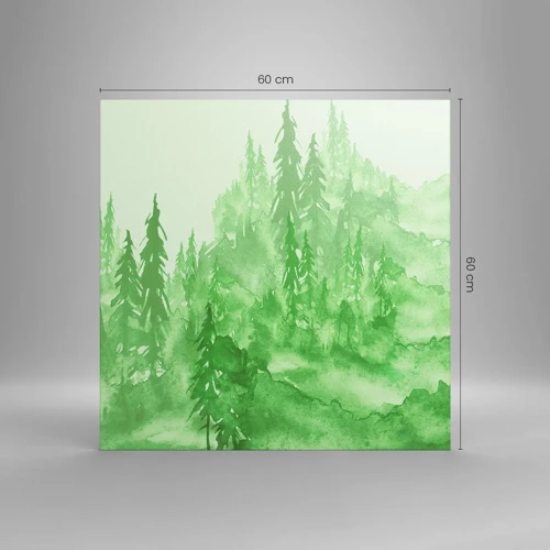 Cuadro sobre lienzo - Impresión de Imagen - Difuminado con niebla verde - 60x60 cm