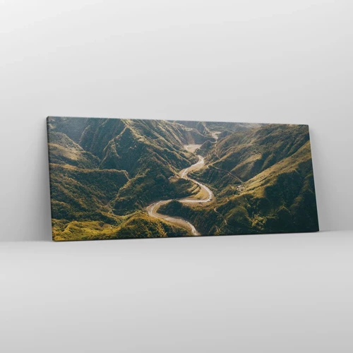 Cuadro sobre lienzo - Impresión de Imagen - Directamente desde el corazón de las montañas - 100x40 cm