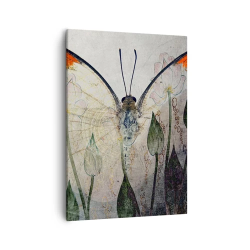 Cuadro sobre lienzo - Impresión de Imagen - Donde la mariposa se mece en la hierba - 50x70 cm