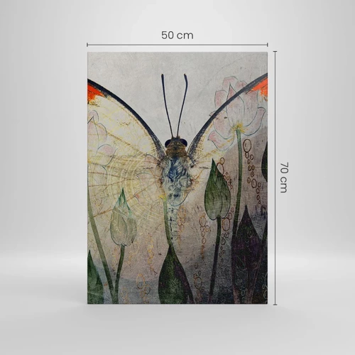 Cuadro sobre lienzo - Impresión de Imagen - Donde la mariposa se mece en la hierba - 50x70 cm