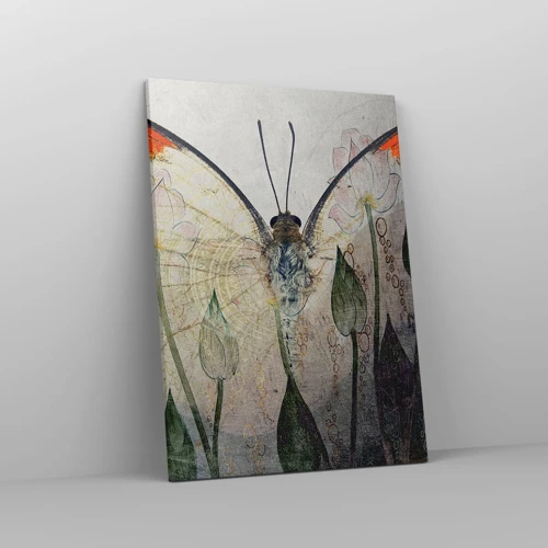 Cuadro sobre lienzo - Impresión de Imagen - Donde la mariposa se mece en la hierba - 50x70 cm