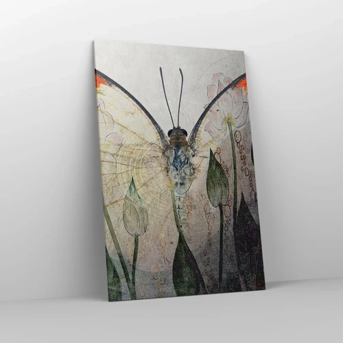 Cuadro sobre lienzo - Impresión de Imagen - Donde la mariposa se mece en la hierba - 80x120 cm