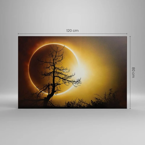 Cuadro sobre lienzo - Impresión de Imagen - Eclipse total - 120x80 cm