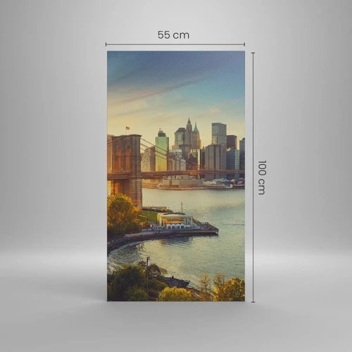 Cuadro sobre lienzo - Impresión de Imagen - El amanecer de la gran ciudad - 55x100 cm