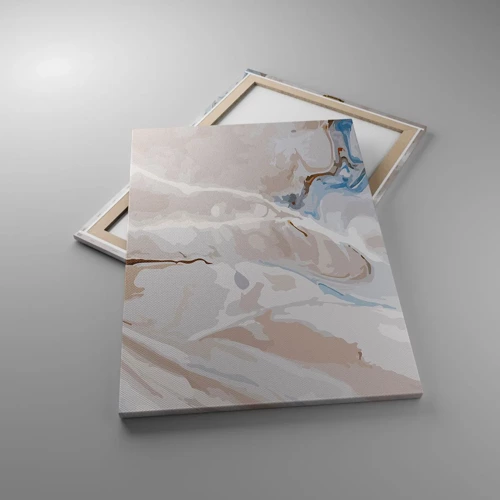 Cuadro sobre lienzo - Impresión de Imagen - El azul serpentea por el blanco - 70x100 cm
