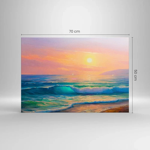 Cuadro sobre lienzo - Impresión de Imagen - El canto turquesa de las olas - 70x50 cm