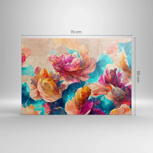 Cuadro sobre lienzo - Impresión de Imagen - El colorido esplendor de un ramo - 70x50 cm