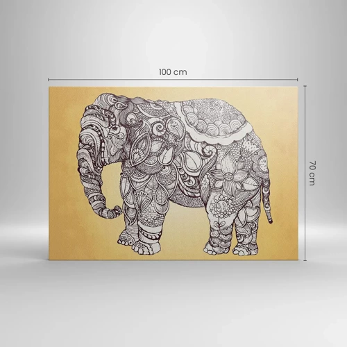 Cuadro sobre lienzo - Impresión de Imagen - El elefante decorado - 100x70 cm