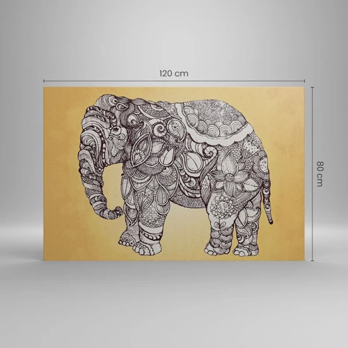 Cuadro sobre lienzo - Impresión de Imagen - El elefante decorado - 120x80 cm