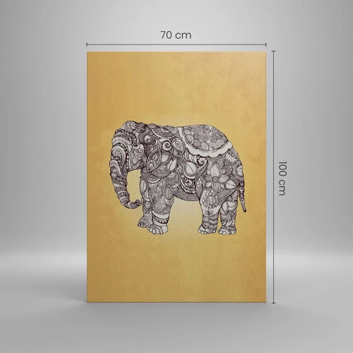 Cuadro sobre lienzo - Impresión de Imagen - El elefante decorado - 70x100 cm