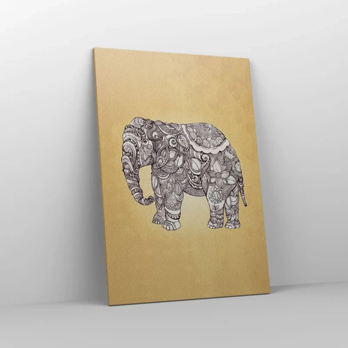 Cuadro sobre lienzo - Impresión de Imagen - El elefante decorado - 70x100 cm