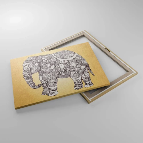 Cuadro sobre lienzo - Impresión de Imagen - El elefante decorado - 70x50 cm