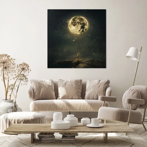 Cuadro sobre lienzo - Impresión de Imagen - El que robó la luna - 30x30 cm