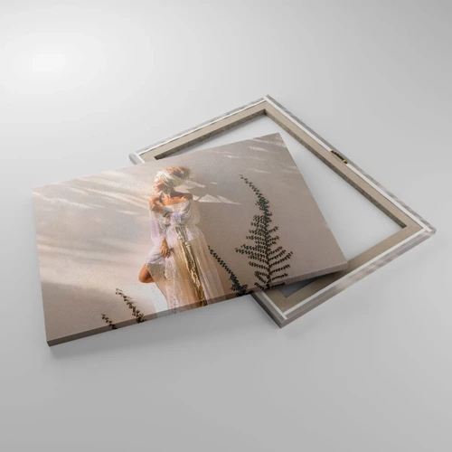 Cuadro sobre lienzo - Impresión de Imagen - El sol y la joven - 70x50 cm