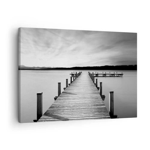 Cuadro sobre lienzo - Impresión de Imagen - En el lago de la paz - 70x50 cm