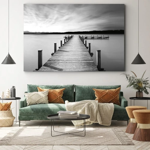 Cuadro sobre lienzo - Impresión de Imagen - En el lago de la paz - 70x50 cm