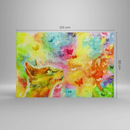 Cuadro sobre lienzo - Impresión de Imagen - En el paraíso de los gatos - 120x80 cm